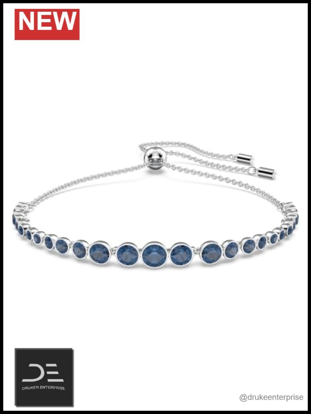 Swarovski Crystal Round Pave Link Bracelet Rose Gold Slide Clasp